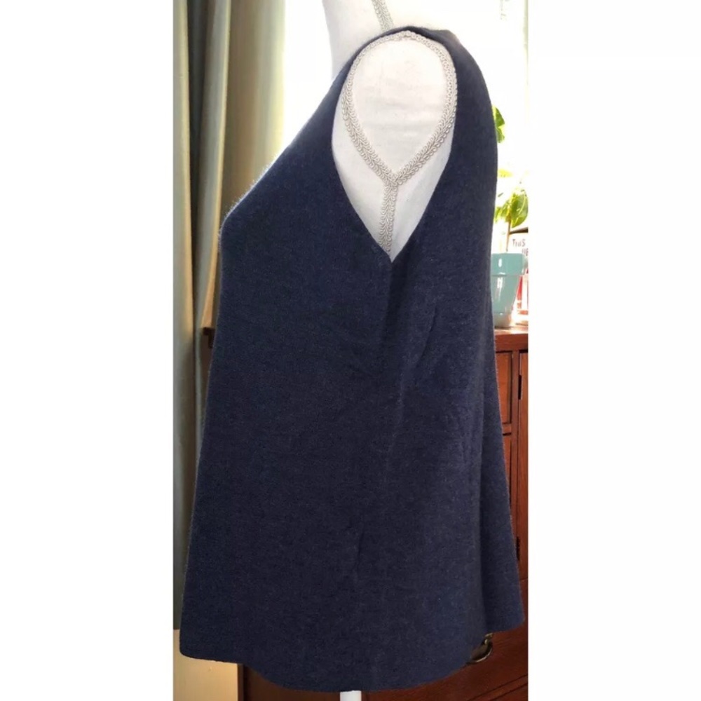 Eileen Fisher 100% Merino Wool Blue Tank Top Sz L - Picture 3 of 8